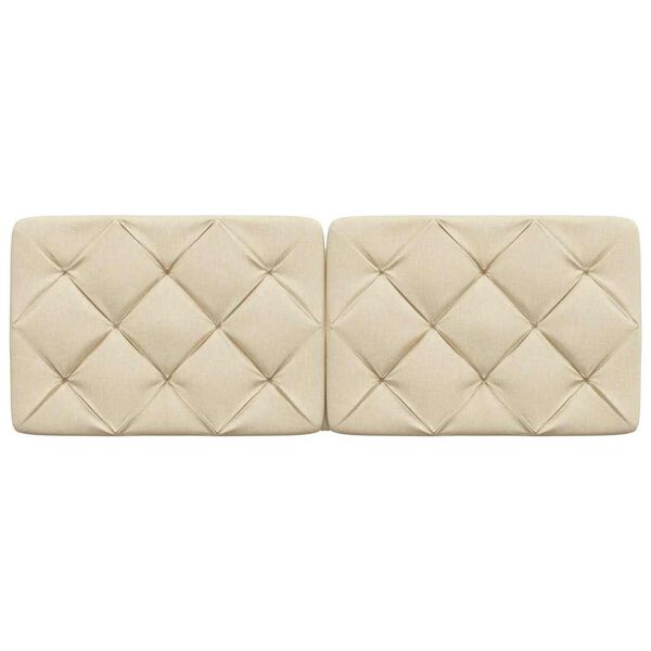 vidaXL Cabecero de cama acolchado tela crema 140 cm