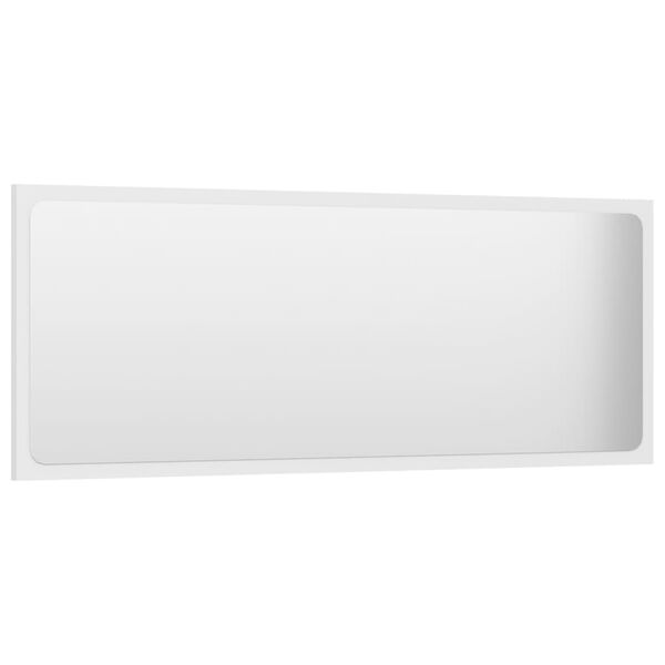 vidaXL Espejo de ba&ntilde;o madera contrachapada blanco 100x1,5x37 cm