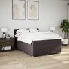 vidaXL Cama box spring con colch&oacute;n tela marr&oacute;n oscuro 160x200 cm