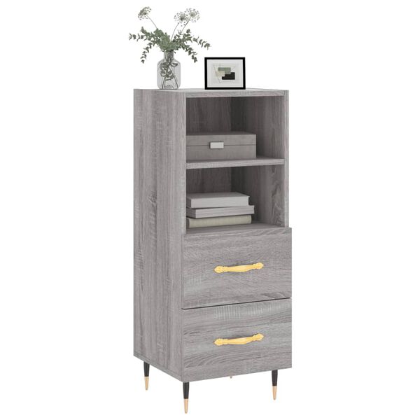 vidaXL Aparador madera de ingenier&iacute;a gris Sonoma 34,5x34x90 cm