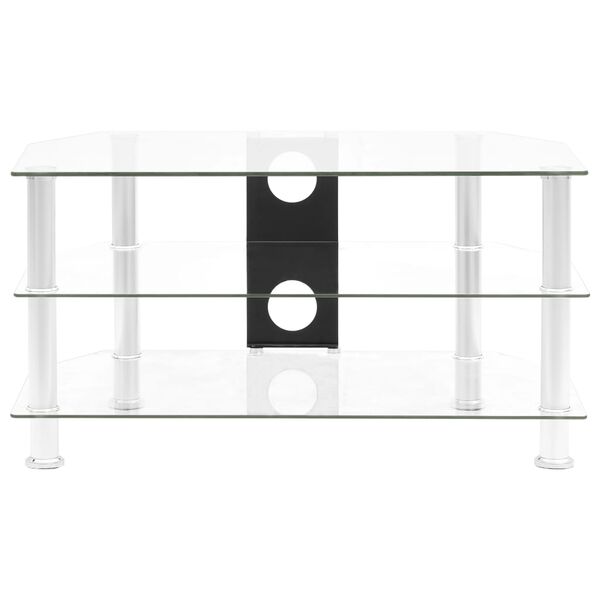 vidaXL Mueble de TV vidrio templado transparente 75x40x40 cm