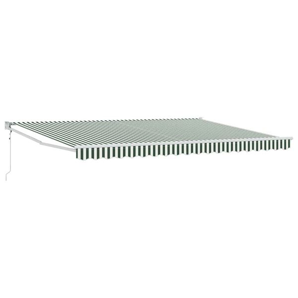 vidaXL Toldo Rayado verde y blanco 4,5 x 3 m Poliester y metal