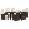 vidaXL Conjunto de Comedor de Jard&iacute;n 7 pcs Marr&oacute;n rat&aacute;n sint&eacute;tico
