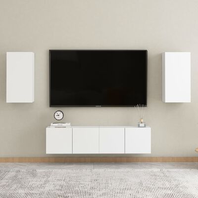 vidaXL Mueble para TV de madera contrachapada blanco 30,5x30x60 cm