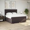 vidaXL Cama box spring con colch&oacute;n tela marr&oacute;n oscuro 180x200 cm