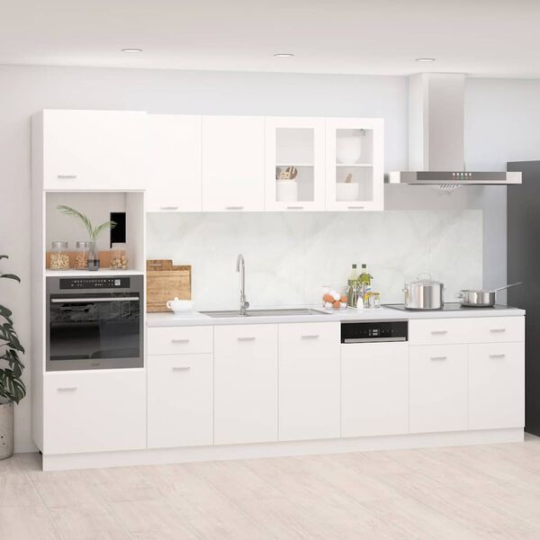 vidaXL Conjunto de armarios de cocina de 7 piezas "Lyon" de madera de ingenier&iacute;a blanca