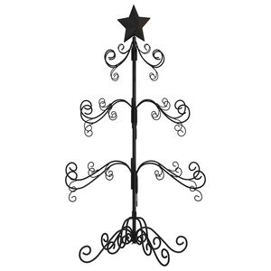 vidaXL &Aacute;rbol de Navidad para decoraci&oacute;n metal negro 90 cm