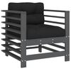 vidaXL Juego de muebles de jardín 7 pzas y cojines madera maciza gris