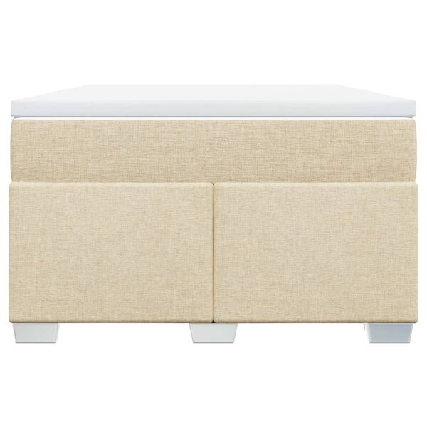vidaXL Cama box spring con colch&oacute;n tela color crema 120x190 cm