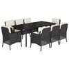 vidaXL Set de comedor de jard&iacute;n 9 pzas y cojines rat&aacute;n sint&eacute;tico negro