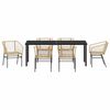 vidaXL Conjunto de Comedor de Jard&iacute;n 7 pcs Marr&oacute;n rat&aacute;n sint&eacute;tico