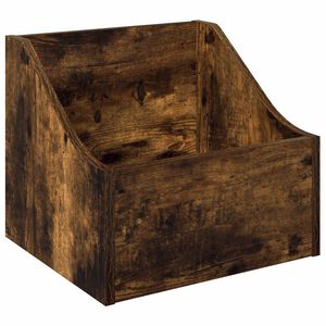 vidaXL Caja de discos LP Roble Ahumado 37 x 33 x 32 cm