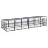 vidaXL Perrera de exterior con tejado acero 11,26 m&sup2;