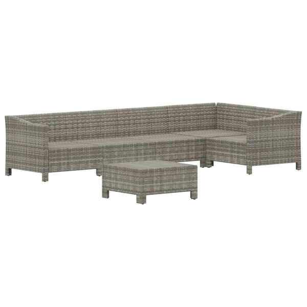 vidaXL Set de muebles de jardín 6 pzas y cojines ratán sintético gris