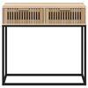 vidaXL Mesa consola hierro y madera contrachapada 80x30x75 cm