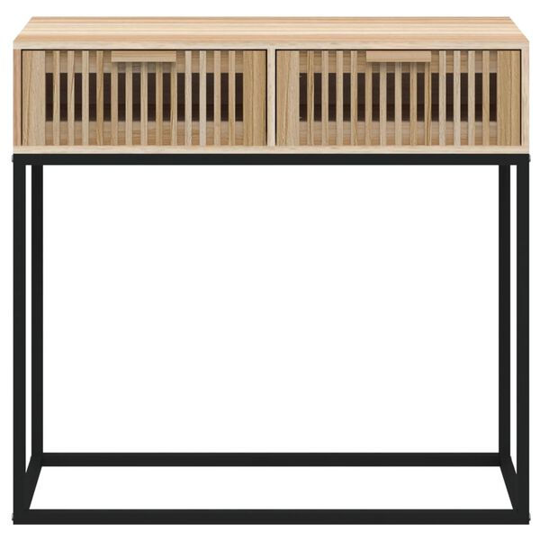 vidaXL Mesa consola hierro y madera contrachapada 80x30x75 cm