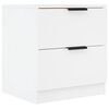 vidaXL Mesitas de noche 2 uds madera contrachapada blanco