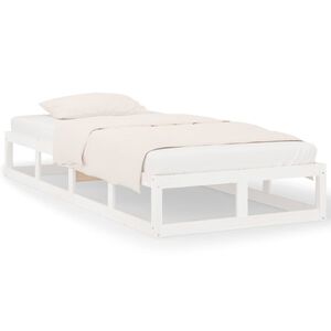 vidaXL Estructura de cama de madera maciza blanca 90x200 cm