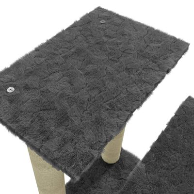 vidaXL Rascador para gatos con postes de sisal gris oscuro 50,5 cm