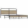 vidaXL Estructura de cama sin colch&oacute;n metal roble ahumado 193x203 cm