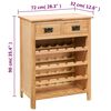 vidaXL Mueble botellero de madera maciza de roble 72x32x90 cm