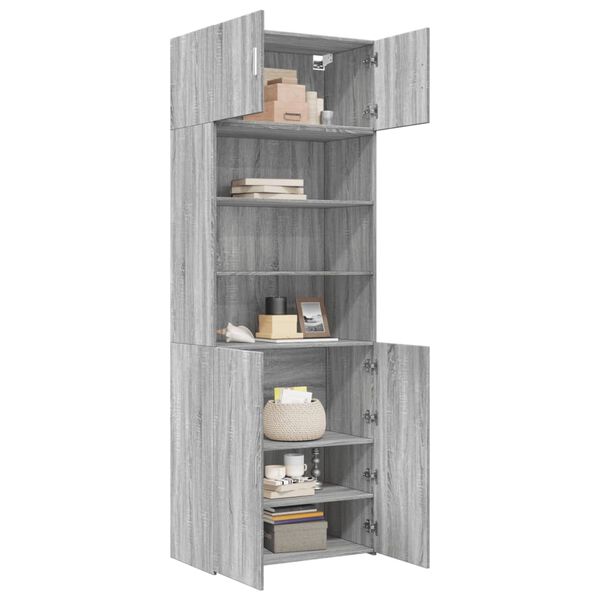 vidaXL Armario de madera ingenier&iacute;a gris Sonoma 80x42,5x225 cm