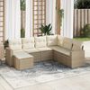 vidaXL Set sof&aacute;s de jard&iacute;n 7 piezas y cojines rat&aacute;n sint&eacute;tico beige