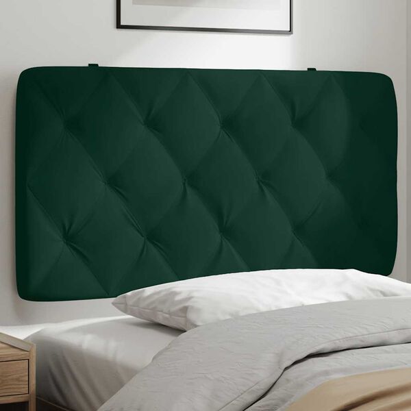vidaXL Cabecero de cama acolchado terciopelo verde oscuro 100 cm
