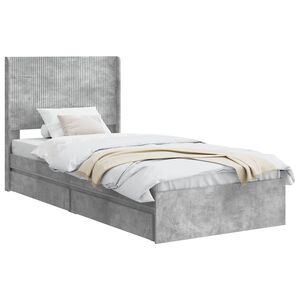 vidaXL Estructura de cama con almacenamiento y cabecero Gris Hormig&oacute;n