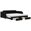 vidaXL Sof&aacute; cama nido con cajones tela negro 100x200 cm