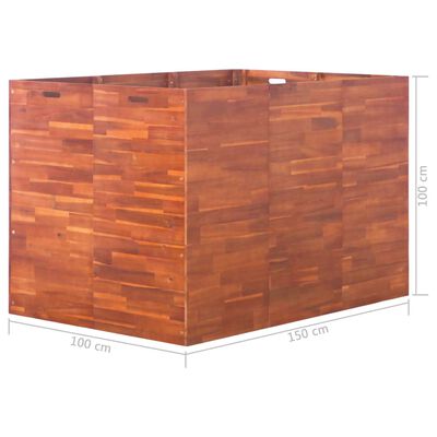 vidaXL Arriate de madera de acacia 150x100x100 cm