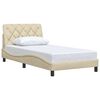 vidaXL Estructura de cama sin colch&oacute;n tela crema 100x200 cm