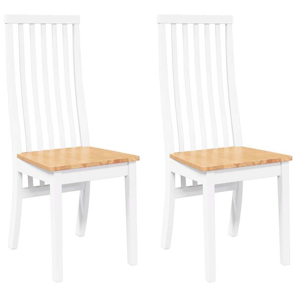 vidaXL Sillas de comedor 2 unidades madera maciza de caucho blanco