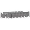 vidaXL Conjunto de comedor de jard&iacute;n con cojines 17 uds. Gris Claro PP