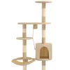 vidaXL Rascador de gatos de pared con poste de sisal 194 cm beige