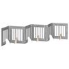 vidaXL Puerta para perros plegable con soportes 6 pcs Gris Sonoma