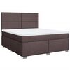 vidaXL Cama box spring con colch&oacute;n tela marr&oacute;n oscuro 180x200 cm