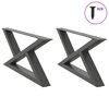 vidaXL Patas para mesa de centro (2 unidades), antracita, 70 x (30-31,3) cm, acero