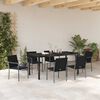 vidaXL Conjunto de Comedor de Jardín 7 pcs Negro y Gris