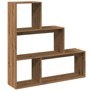 vidaXL Librer&iacute;a divisora 4 niveles madera roble artisan 123x29x123 cm