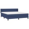 vidaXL Cama box spring con colch&oacute;n tela azul 180x200 cm
