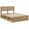 vidaXL Estructura de cama con cabecera Roble Artesanal 150 x 200 cm