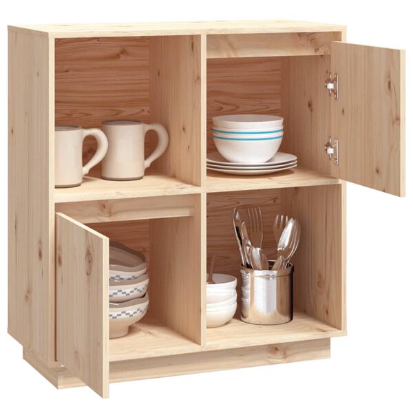 vidaXL Aparador de madera maciza de pino 74x35x80 cm