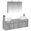 vidaXL Juego de Muebles de Ba&ntilde;o 4 uds. Sonoma gris