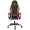 vidaXL Silla gaming de masaje cuero sintético negro y naranja