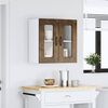 vidaXL Armario de cocina de pared con puerta de cristal "Kalmar" de, roble ahumado, madera de ingenier&iacute;a