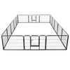 vidaXL Corral para perros 16 paneles de acero 60x80 cm negro
