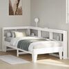 vidaXL Cama con estanter&iacute;a sin colch&oacute;n madera maciza blanca 75x190 cm
