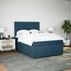 vidaXL Cama box spring con colch&oacute;n terciopelo azul oscuro 140x190 cm