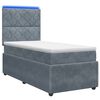 vidaXL Cama de muelles con LED y colch&oacute;n Gris oscuro 80 x 200 cm
